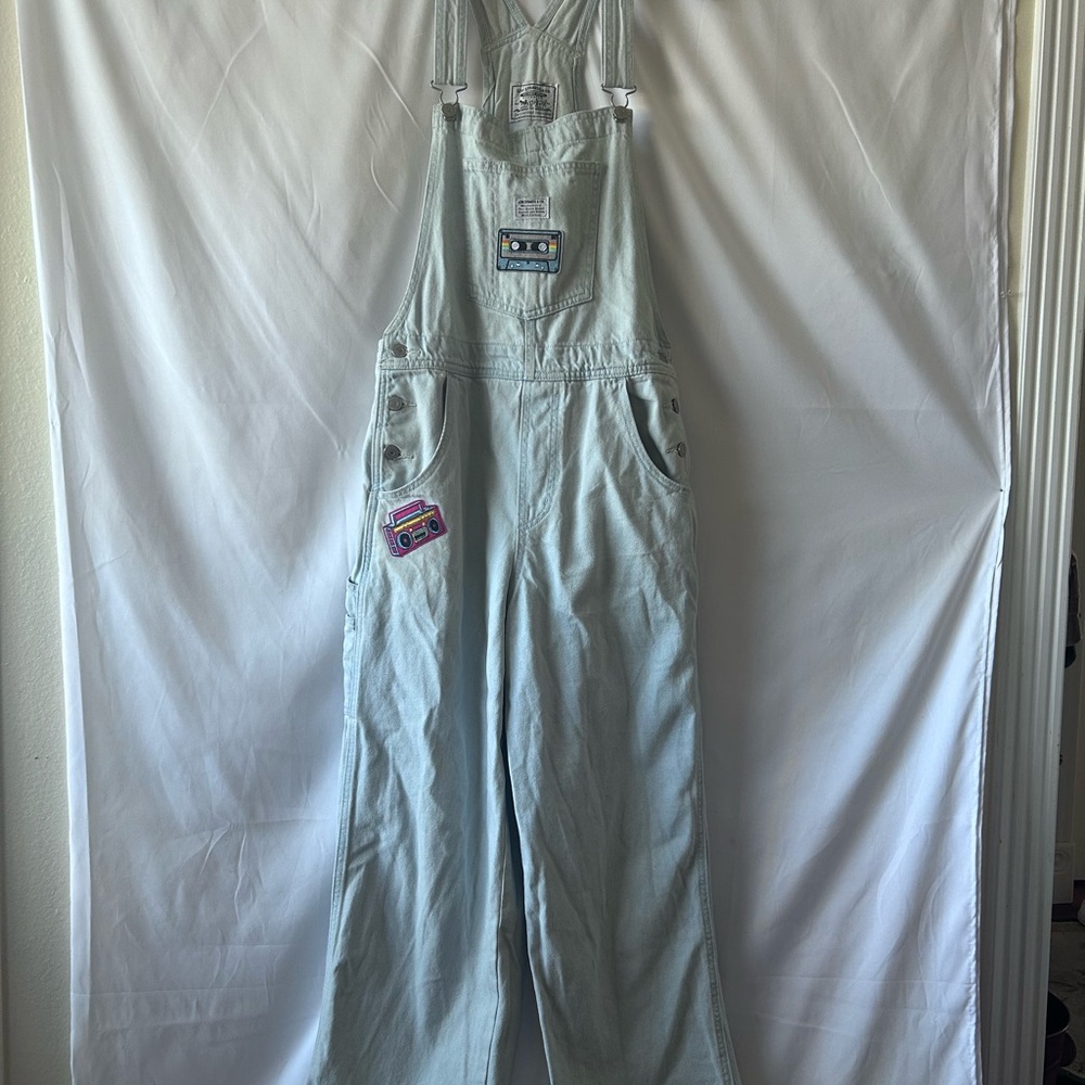 Levi Strauss &Co  Two Horse Brand Light Blue Denim Overalls with Patch Large